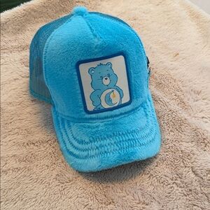 Overlord x Care Bears Bedtime Bear Plush Trucker Hat Blue Mesh Snapback 2024